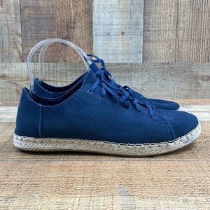 Toms Blue Espadrille Lena Sneakers Womens 8.5 Lace Up Shoes